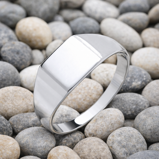 Plain Square Signet Ring Solid Sterling Silver 925 Hallmark Size K - S
