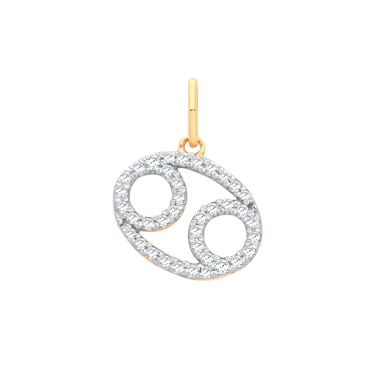 Real Diamond Zodiac Pendant Necklace 9ct Yellow Gold Hallmarked