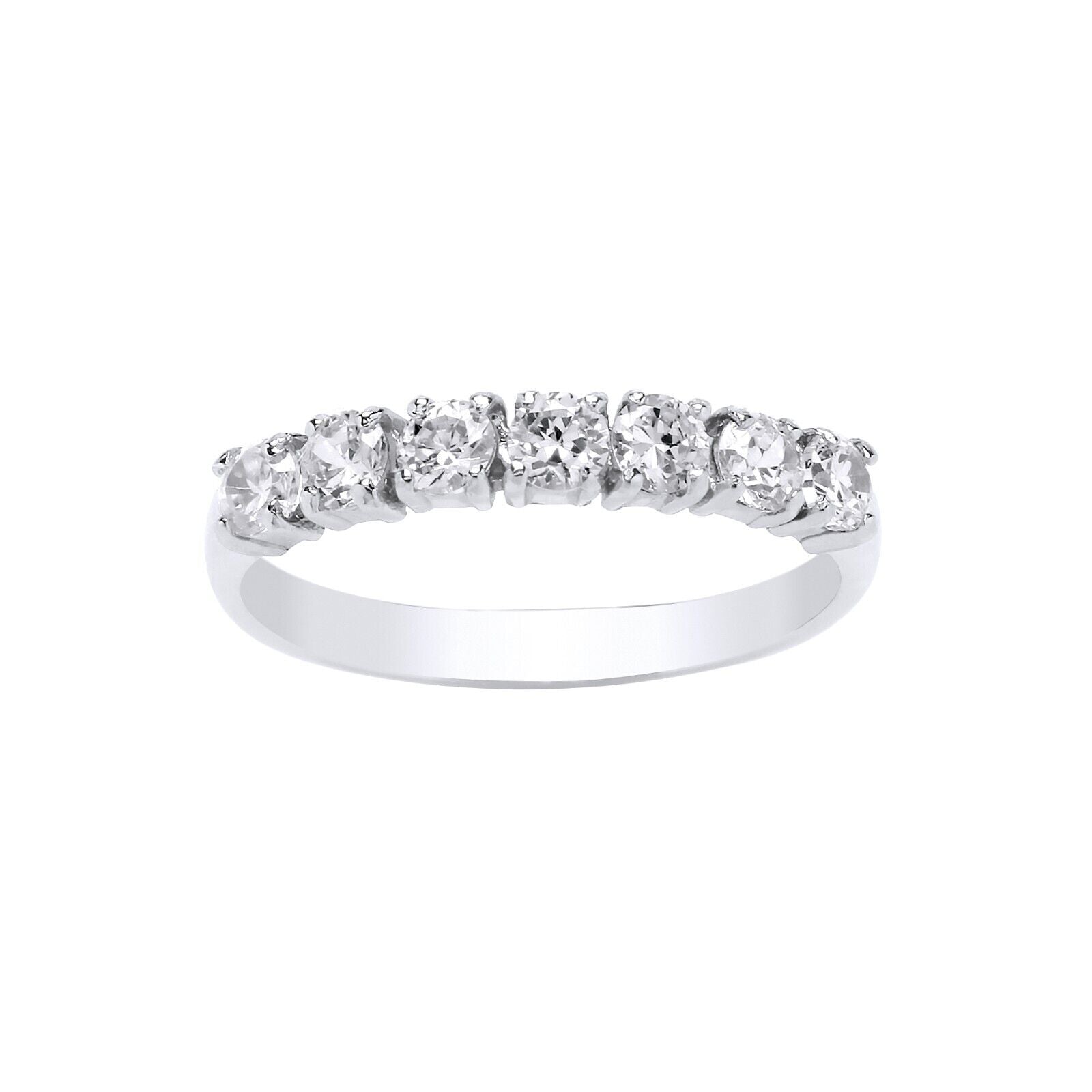 9ct White Gold Eternity Ring Simulated Diamond Anniversary Band Full Hallmark