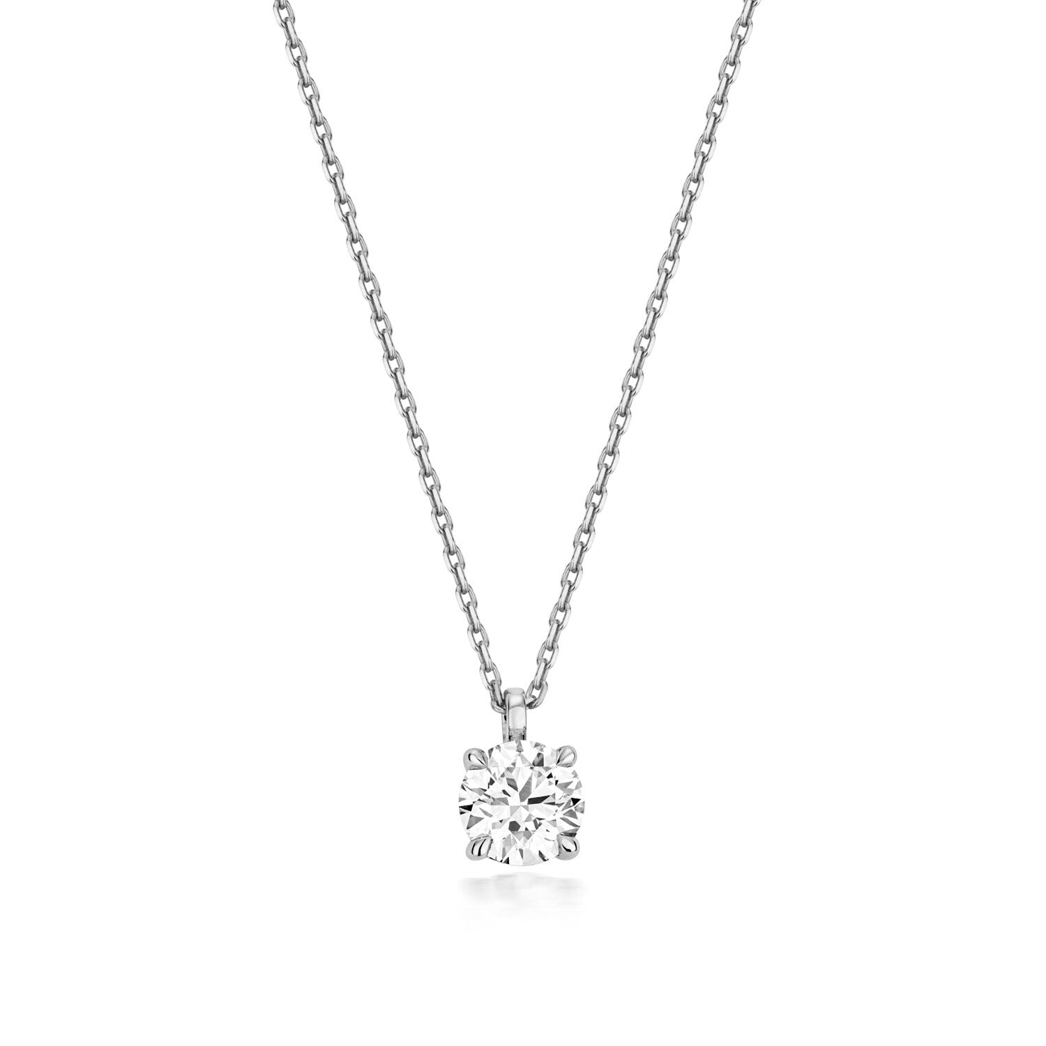 Lab Grown Diamond Necklace in 9ct White Gold Hallmarked 15 - 17" Adjustable