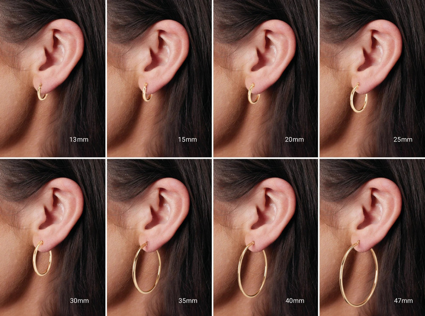 18ct Gold Oval Creole Hoop Earrings on Sterling Silver 30mm 925 Hallmark