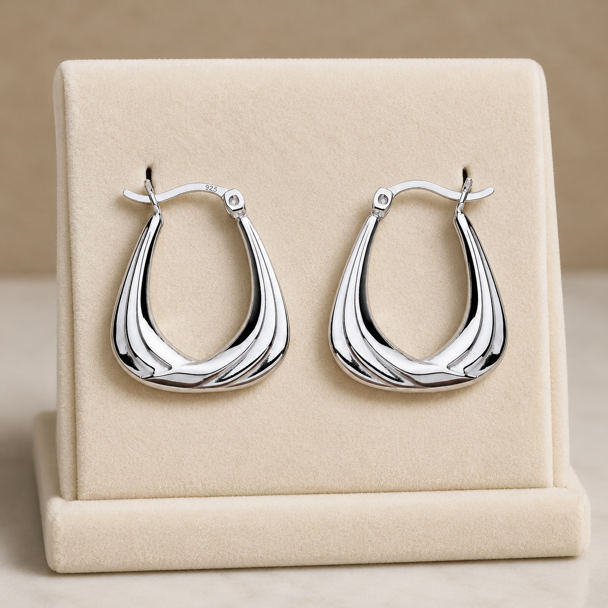 Twist Handbag Creole Hoop Earrings 925 Sterling Silver 23mm