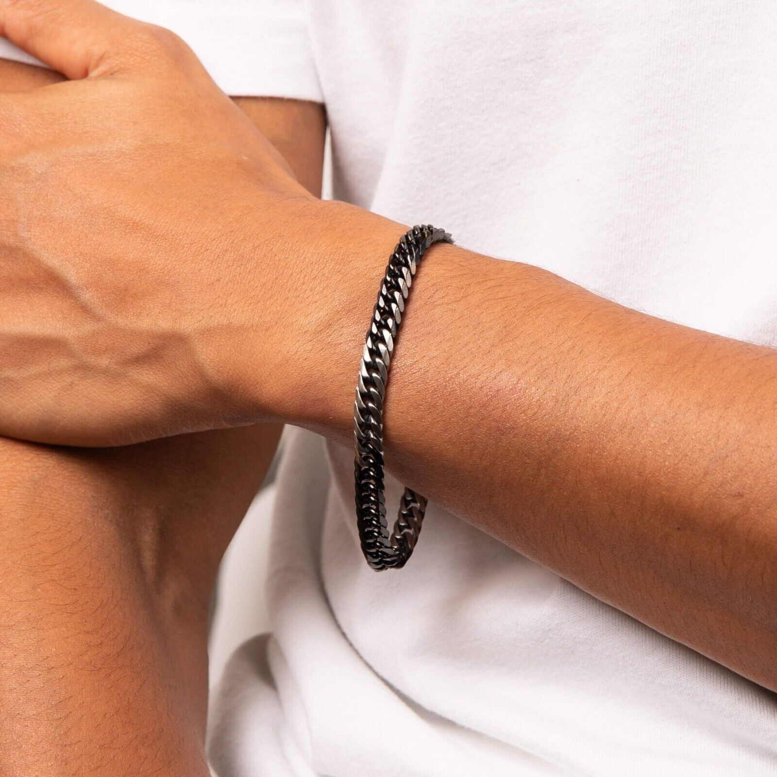 Fred Bennett Two Tone Foxtail Bracelet 21cm B5455