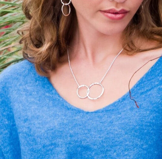 Silver Love Link Necklace Solid Sterling Silver 18-20" Hallmark Luxury Box