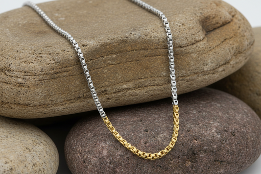 Fred Bennett Two Tone Belcher Link Chain Necklace 54cm N4587