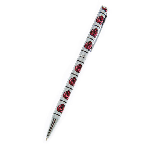 Mackintosh Ballpoint Pen Silver Plated Rose & Lattice Black Ink Brand New Boxed