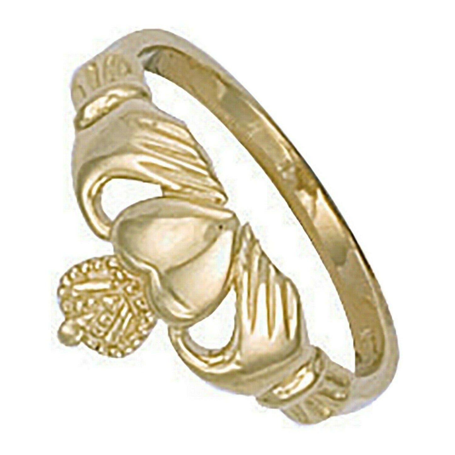 Baby Child's Claddagh Ring Solid Yellow Gold Hallmarked British Made