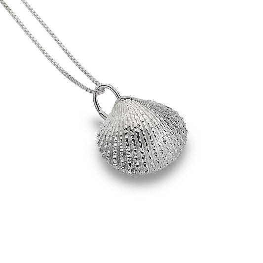 Cockle Shell Pendant Sterling Silver 925 Hallmarked All Chain Lengths