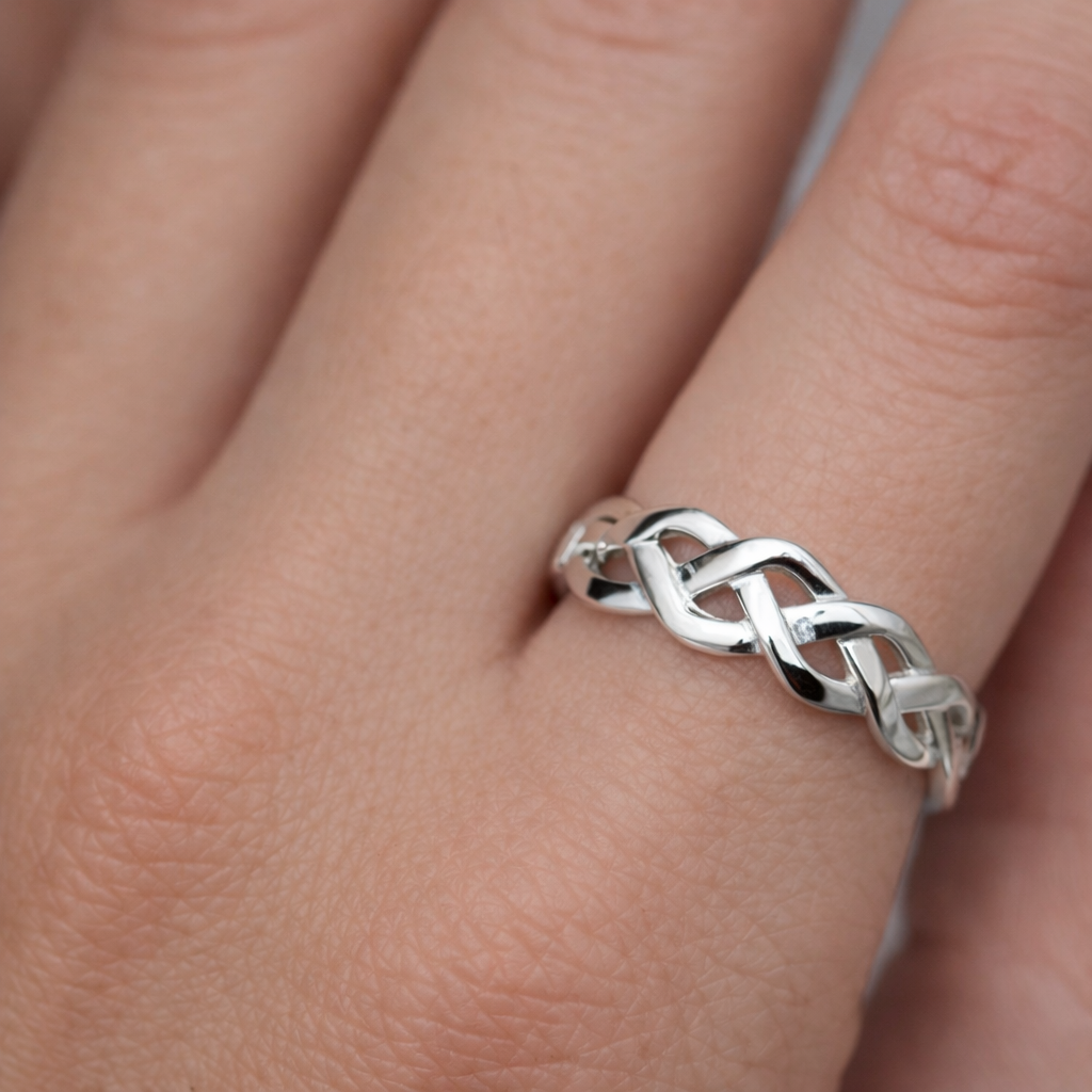 Sterling Silver Celtic Ring 7mm Wide 925 Hallmark Sizes K - S