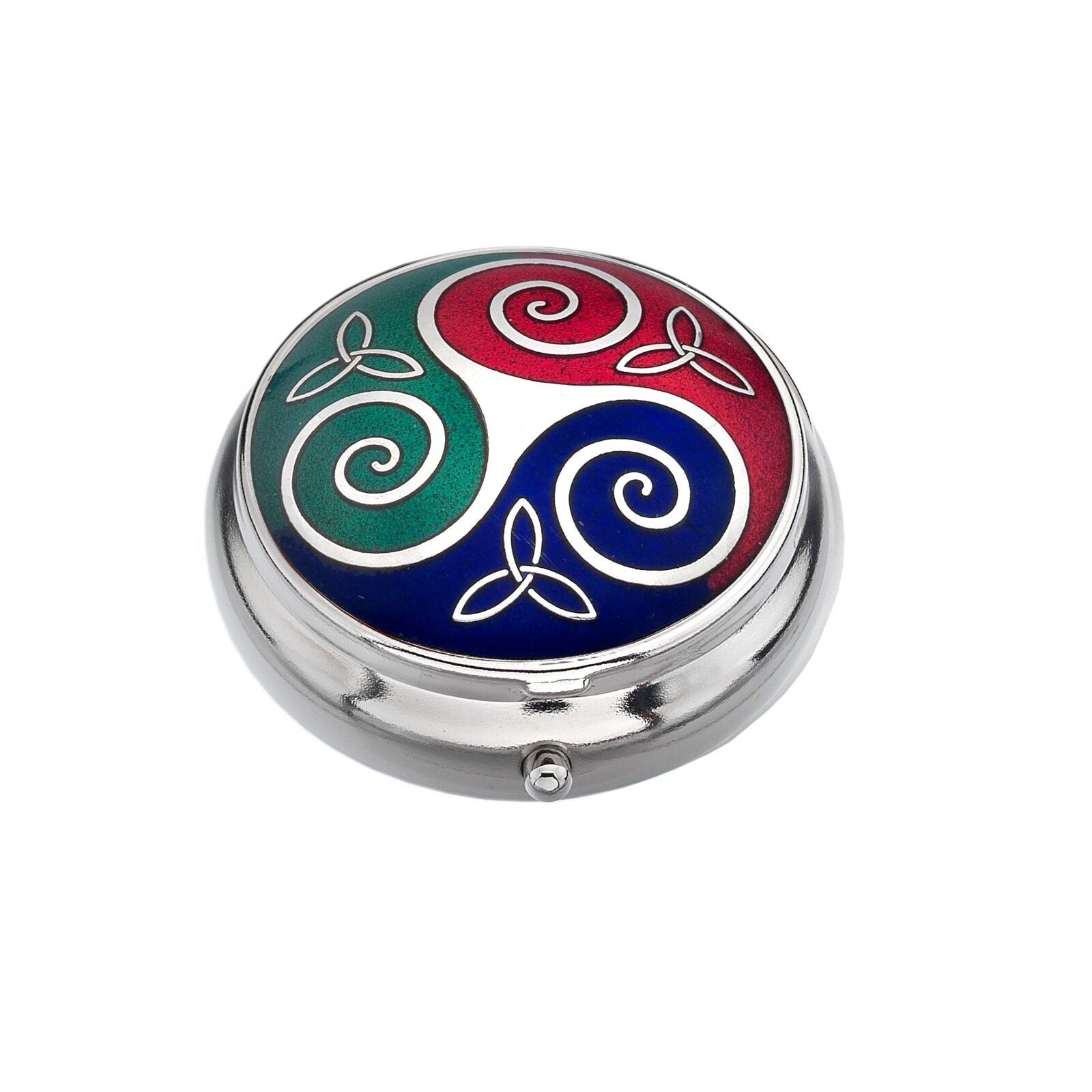 Pillbox Silver Plated Triskele and Trinity Celtic Brand New and Boxed