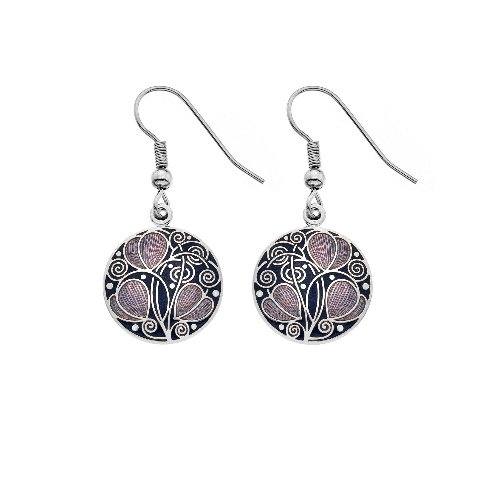 Mackintosh Leaf Earrings Silver Plated Branded Packaging