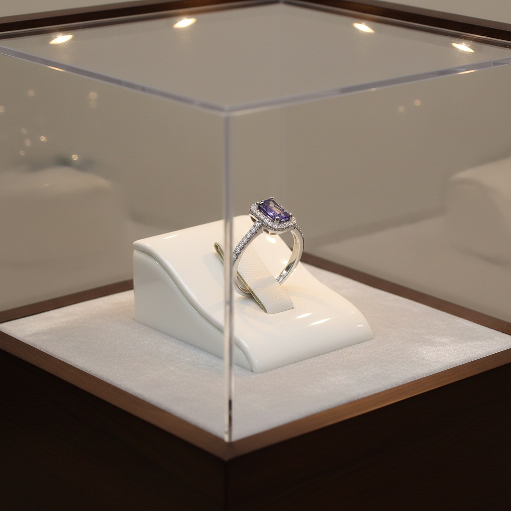Sterling Silver Tanzanite Ring Halo Cluster Engagement 925 Hallmark Size K-S