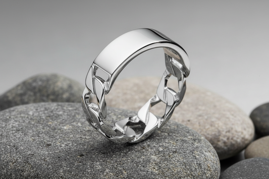 Fred Bennett ID Bar Curb Chain Ring Solid Sterling Silver Free Engraving