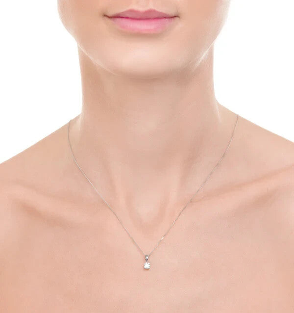 Lab Grown Diamond Pendant 1.00ct Claw Set 18ct White Gold IGI Certificated