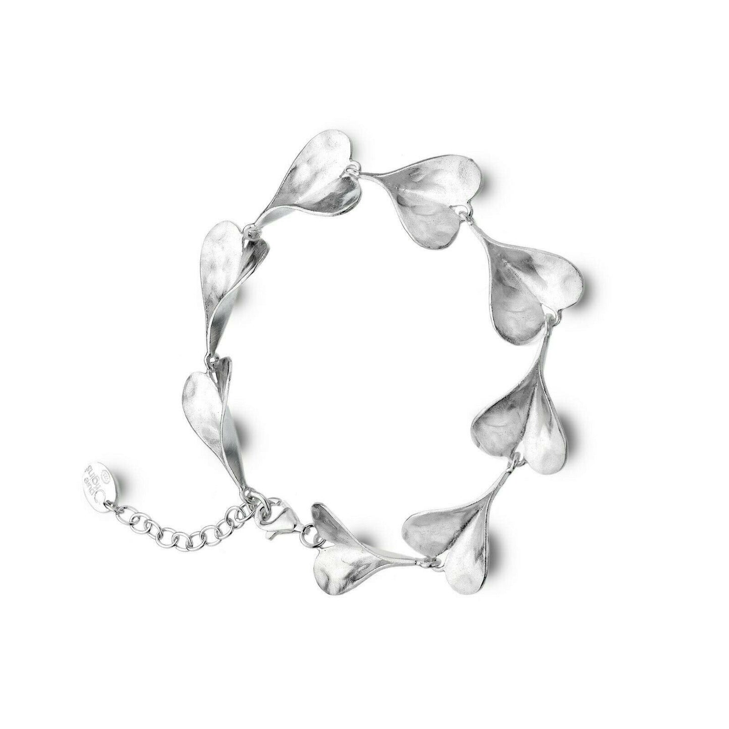 Silver Leaf Heart Bracelet Solid Sterling Silver Hallmark Luxury Box