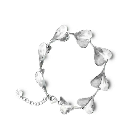 Silver Leaf Heart Bracelet Solid Sterling Silver Hallmark Luxury Box