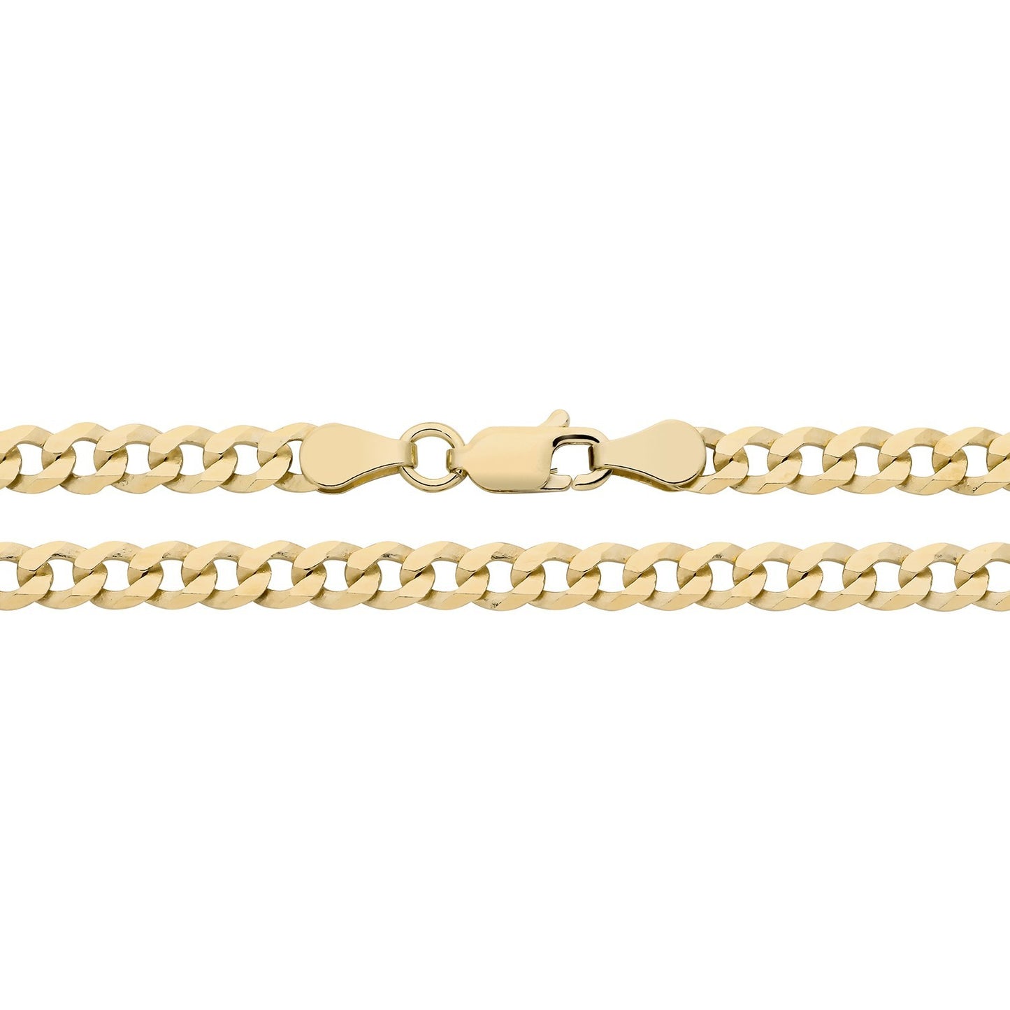 18ct Gold Very Flat Curb Chain on Solid Silver Hallmarked 4mm wide 30" 13 grams
