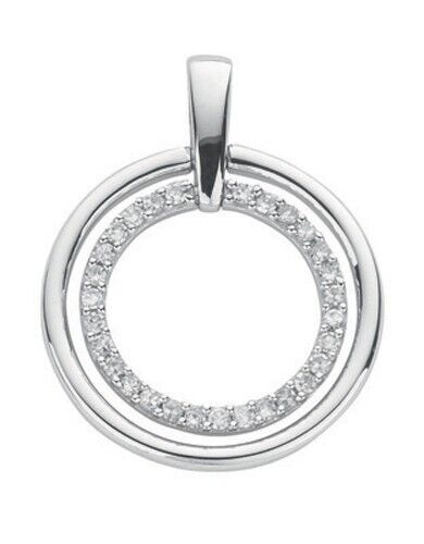 9ct White Gold 0.20ct Circle of Life Diamond Pendant