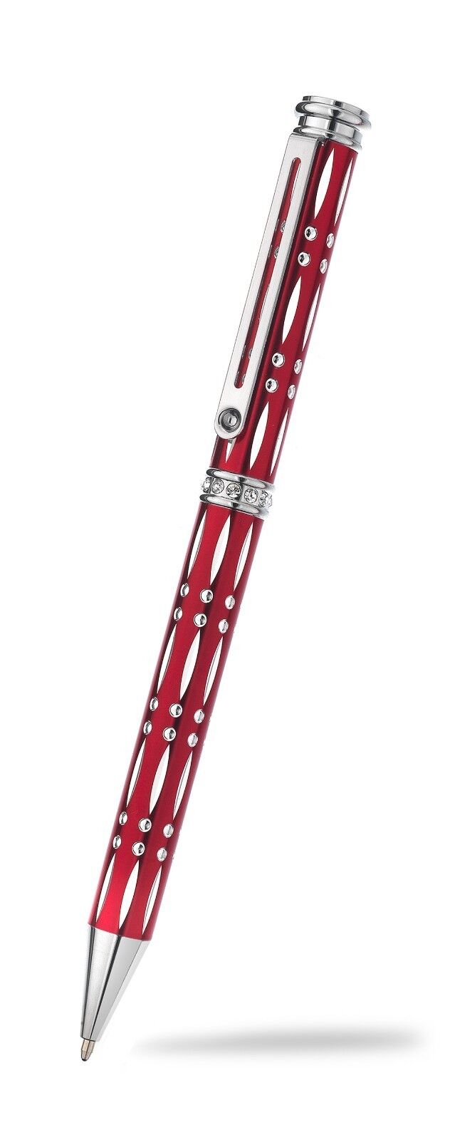 Ballpoint Pen Crystal Silver Plate Diamond Cut Luxurious Packaging All Colours
