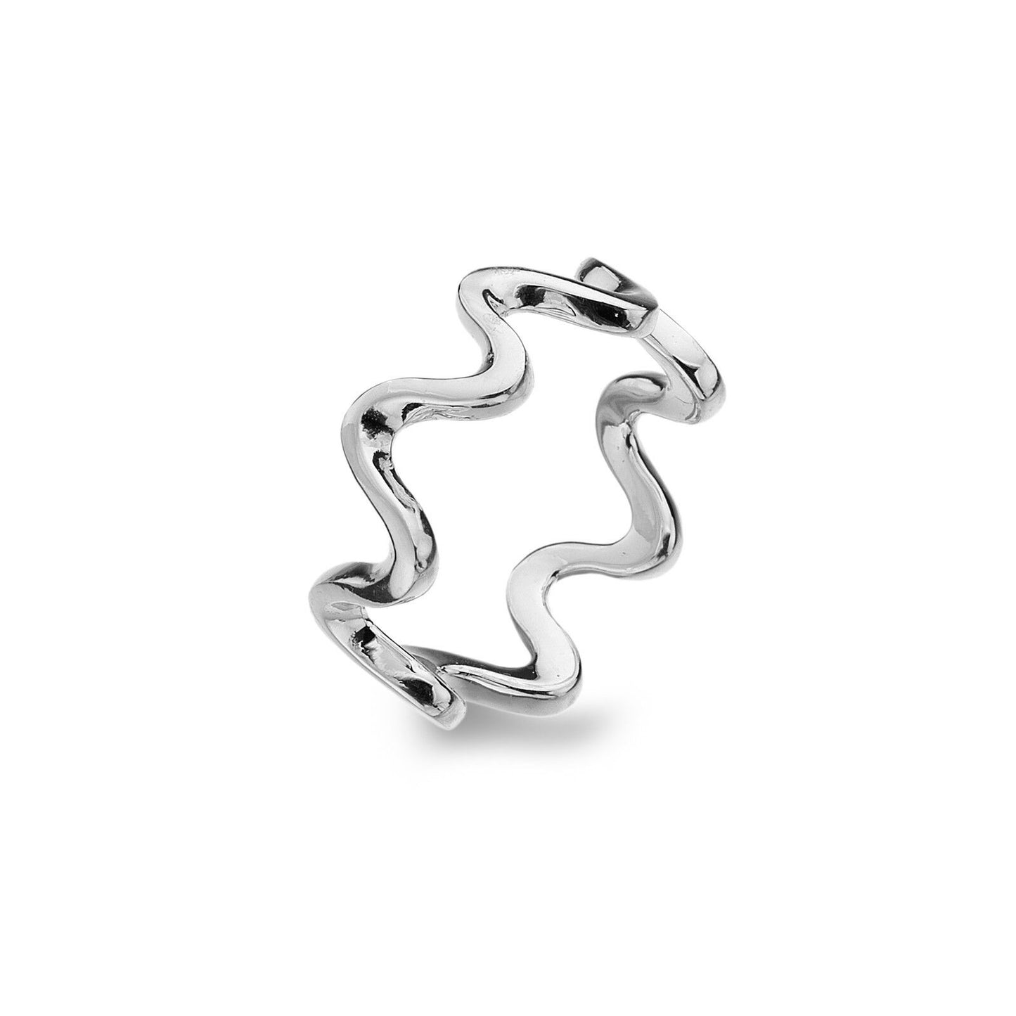 Solid Silver Wave Ring Sterling 925 Stamped Size J - Q Brand New Gift