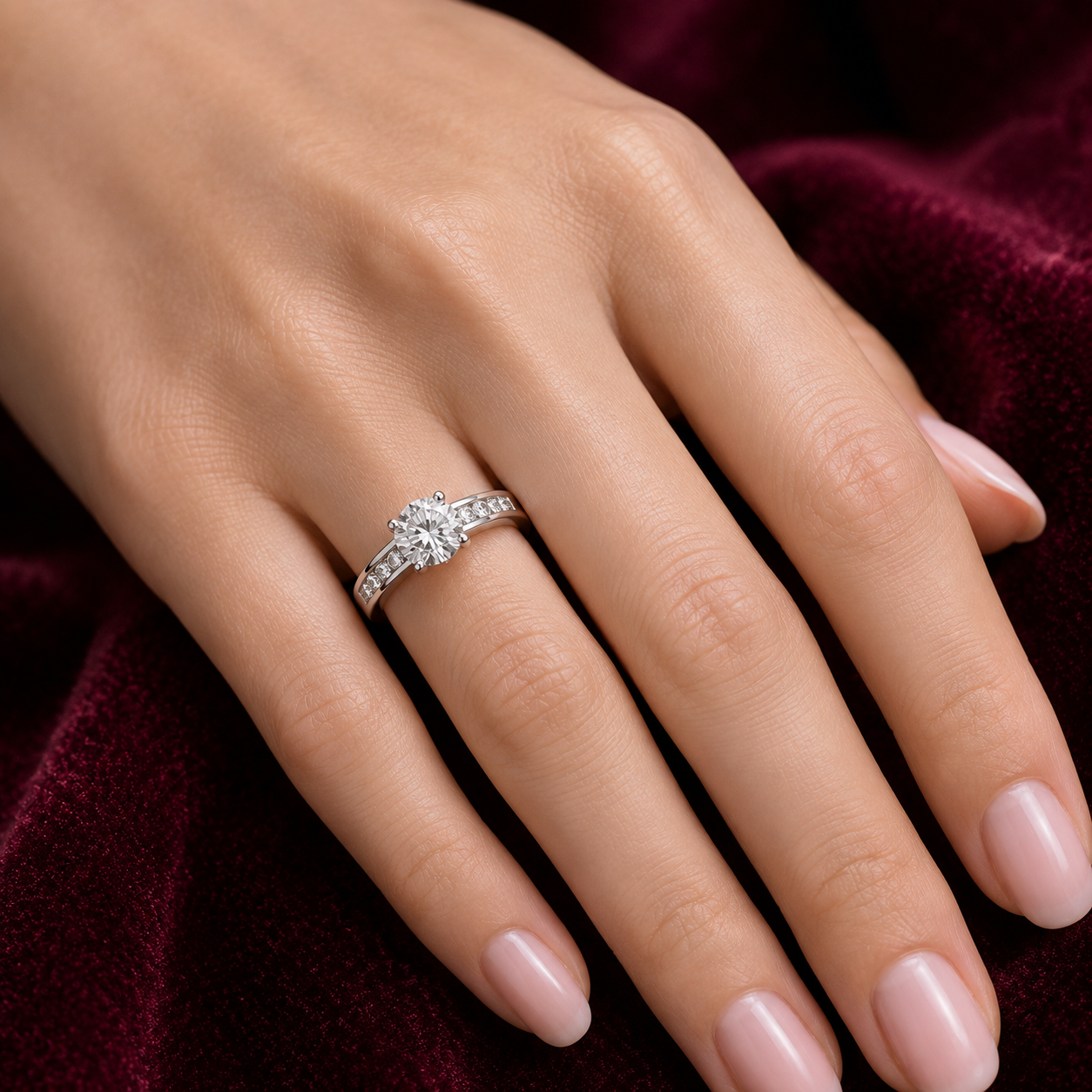 Solitaire Engagement Ring Solid Sterling Silver 925 6mm Centre Stone Size J - V