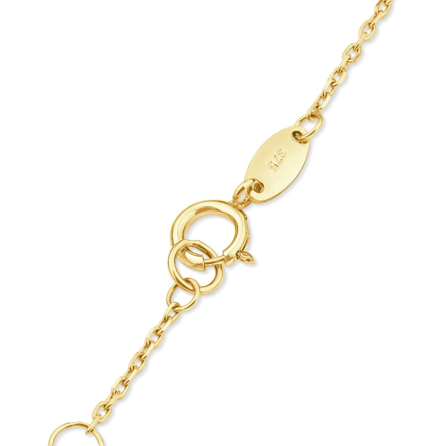 Heart & Key Charm Bracelet 9ct Yellow Gold 375 Hallmark 17-19cm