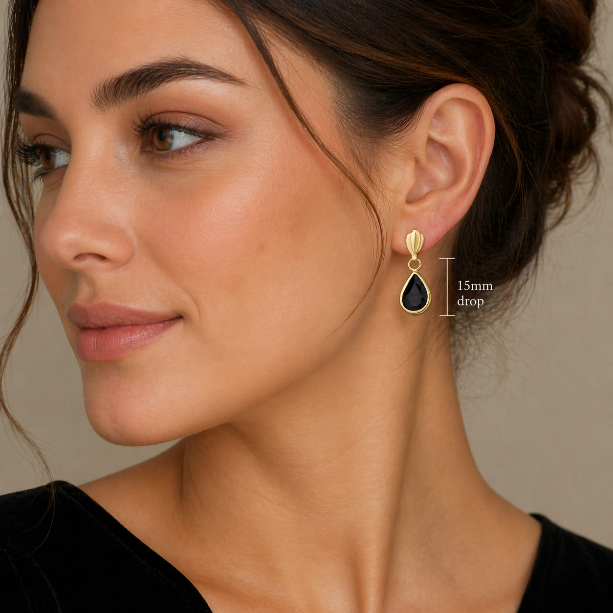 Natural Sapphire Pear Drop Earrings Solid 9ct Yellow Gold Hallmarked