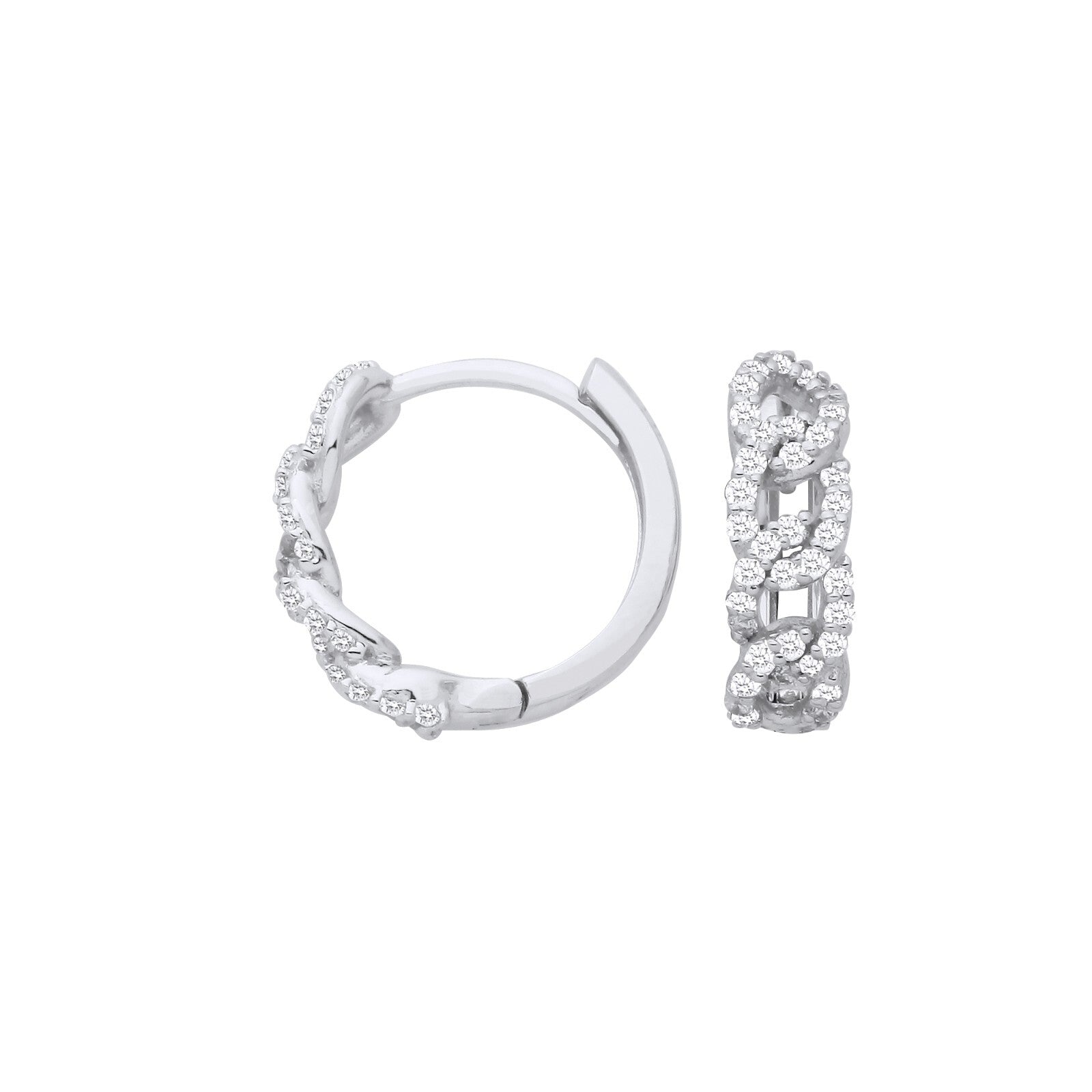 9ct White Gold Diamond 0.28ctw Huggie Earrings - 13mm