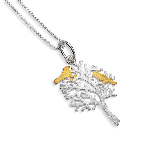 Bird Tree Pendant Sterling Silver Necklace 925 Hallmark All Chain Lengths