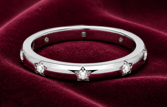 Sterling Silver 4mm Wedding Band Ring 925 Hallmark Zircon Gemstones Size J - U