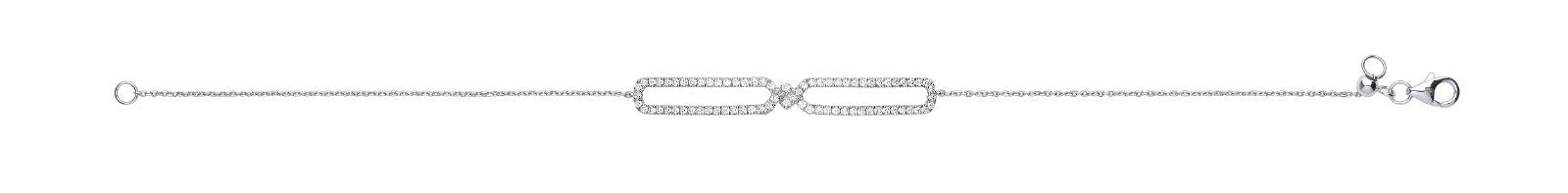 9ct White Gold Friendship 0.38ct Diamond Bracelet Made in London