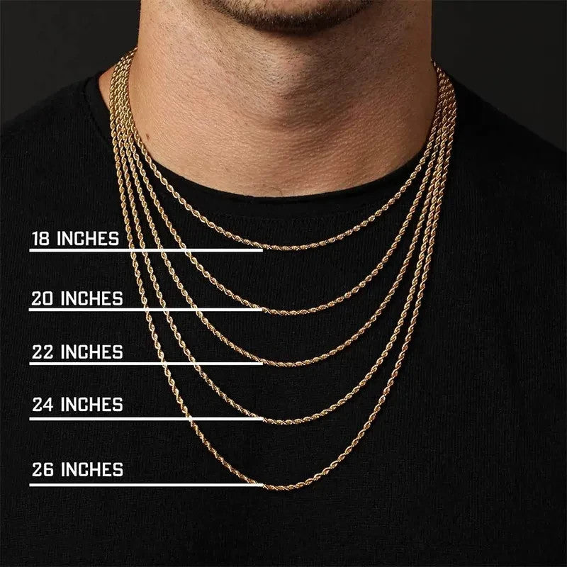 Solid Sterling Silver Rope Chain 2.7mm Diamond Cut Full Hallmark 16" 41cm