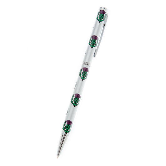 Ballpoint Pen Silver Plated Celtic Thistle Black Ink Brand New Boxed