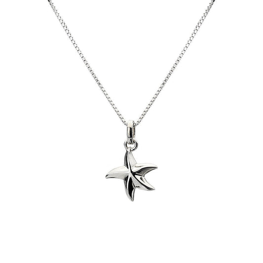Curvy Starfish Pendant Sterling Silver 925 Hallmarked All Chain Lengths