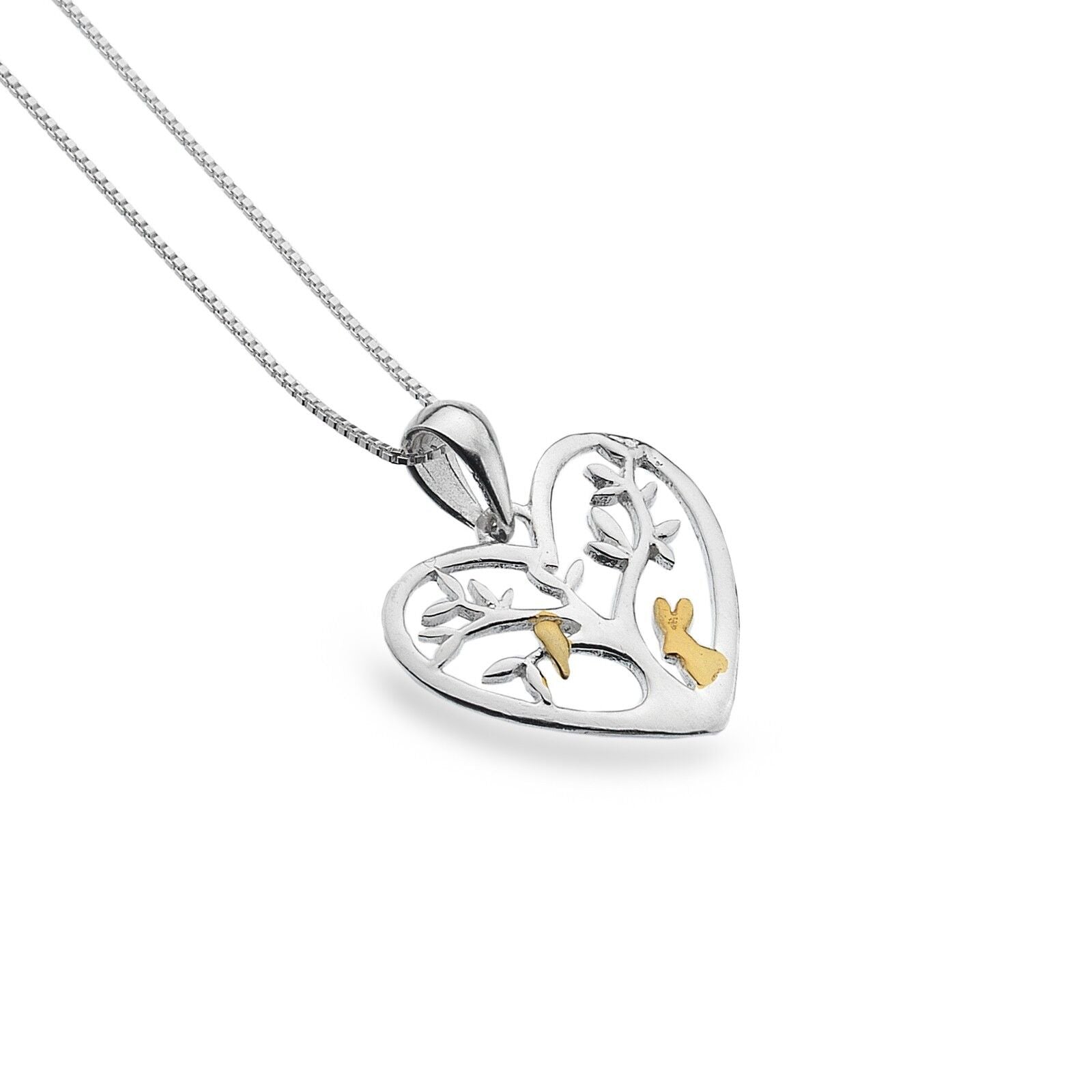 Animal Love Heart Pendant Sterling Silver Hallmarked Necklace All Chain Lengths