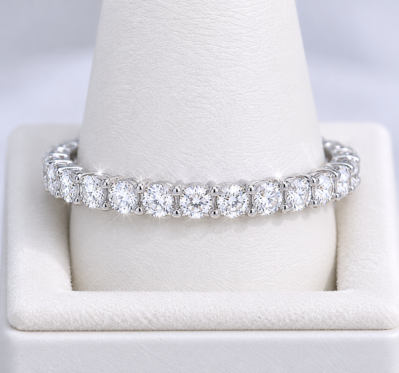 Sterling Silver Full Eternity 3.5mm Band Wedding Ring 925 Hallmark