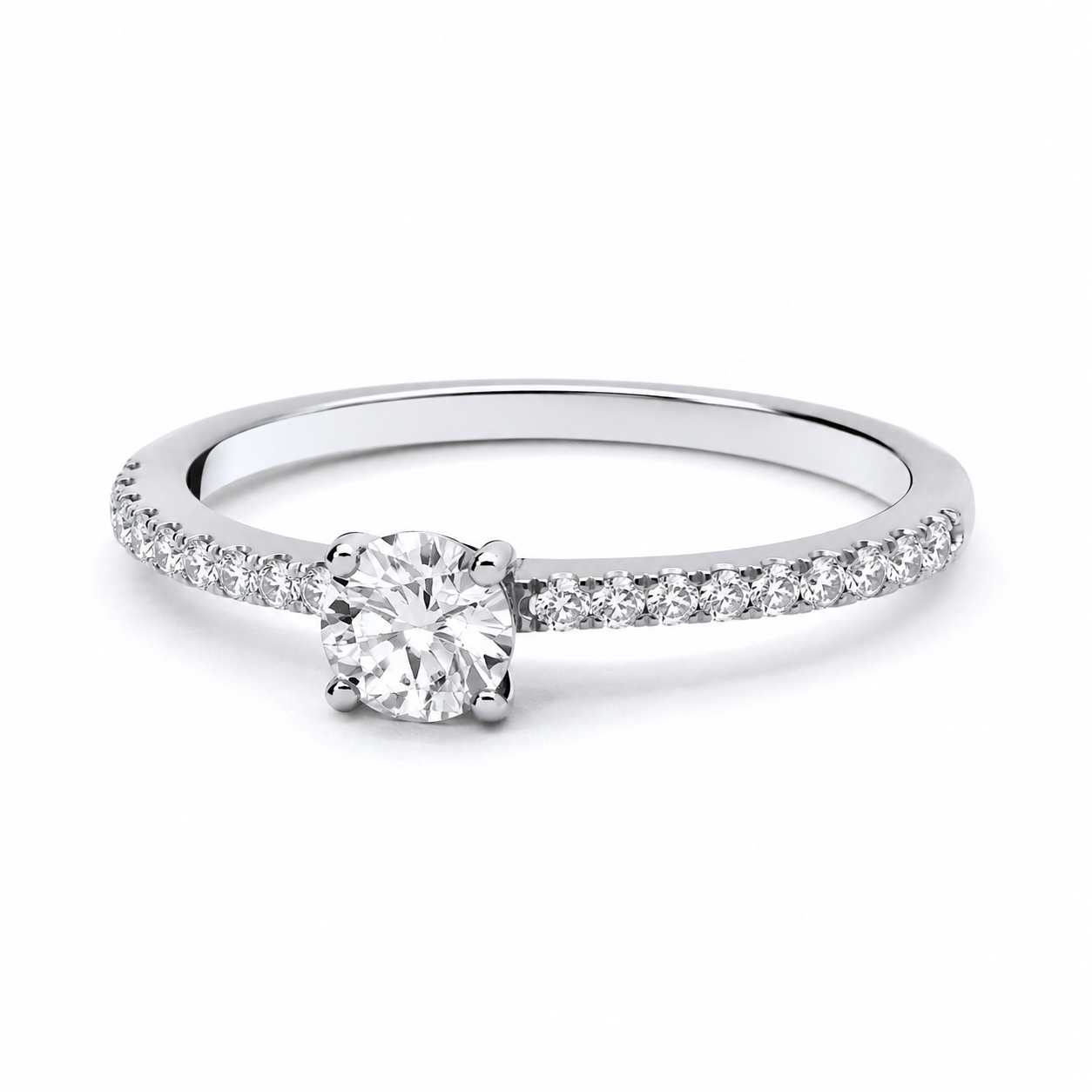 Solitaire Engagement Ring Solid Sterling Silver 925 4mm Centre Stone Size J - S