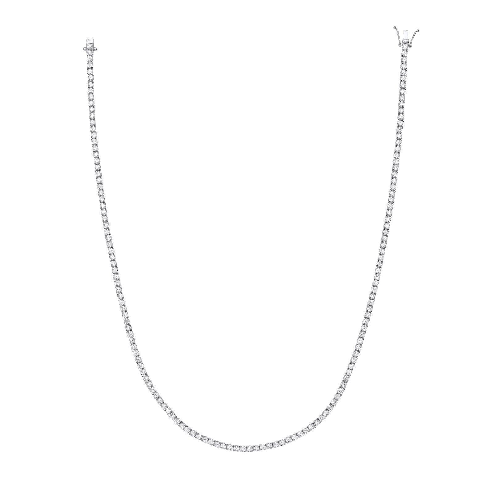 18ct White Gold 10.00ct Diamond 17 Inch Necklace Certificated Made in London