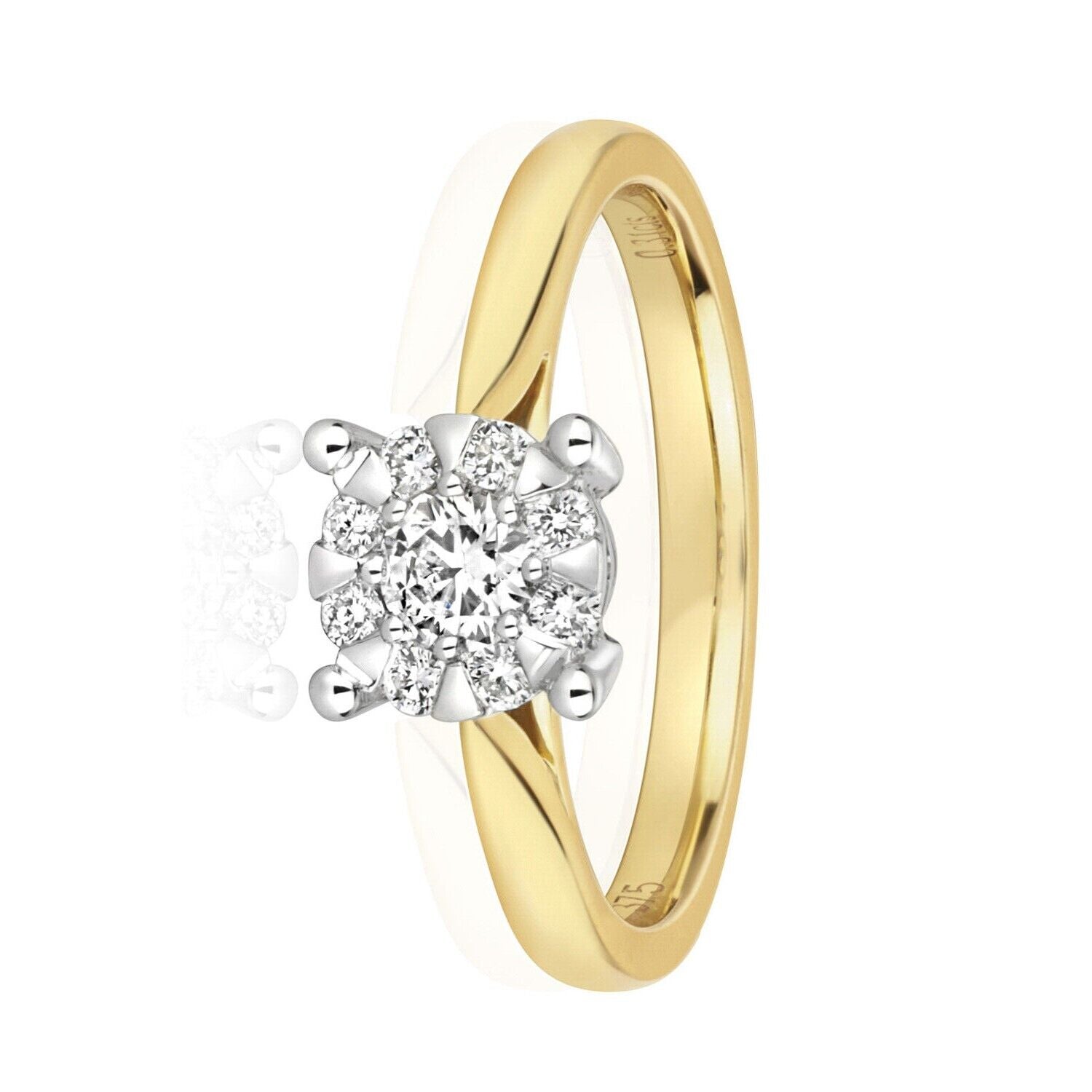 Real Diamond Engagement Ring 9ct Yellow Gold Brilliant Set Solitaire 0.30ct