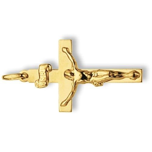 9ct Yellow Gold Crucifix Cross Pendant Medium 33 x 19mm Christening Communion