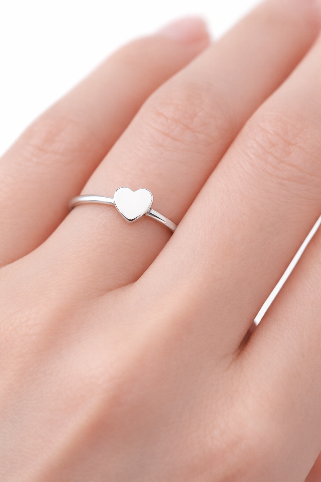 Plain Heart Signet Ring Solid Sterling Silver 925 Hallmarked Size K - S