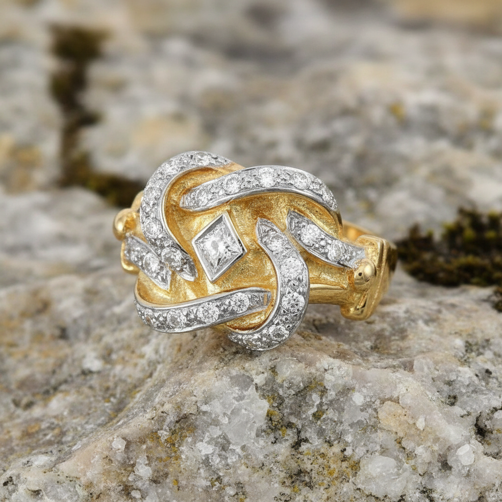 Men's Knot Ring Solid 9 Carat Yellow Gold Hallmarked British made