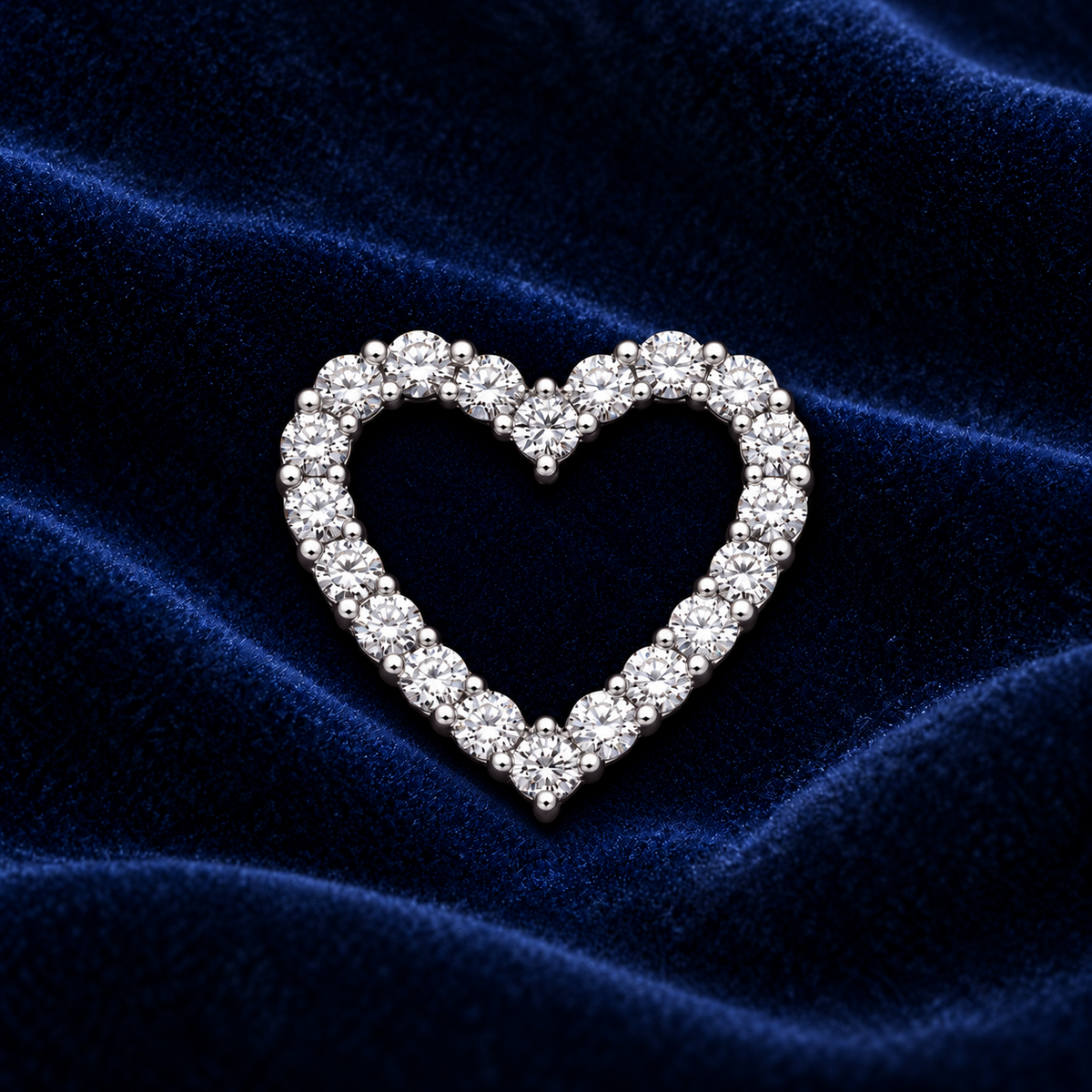 1 Carat Diamond Heart Pendant 18ct White Gold Real Premium Diamonds