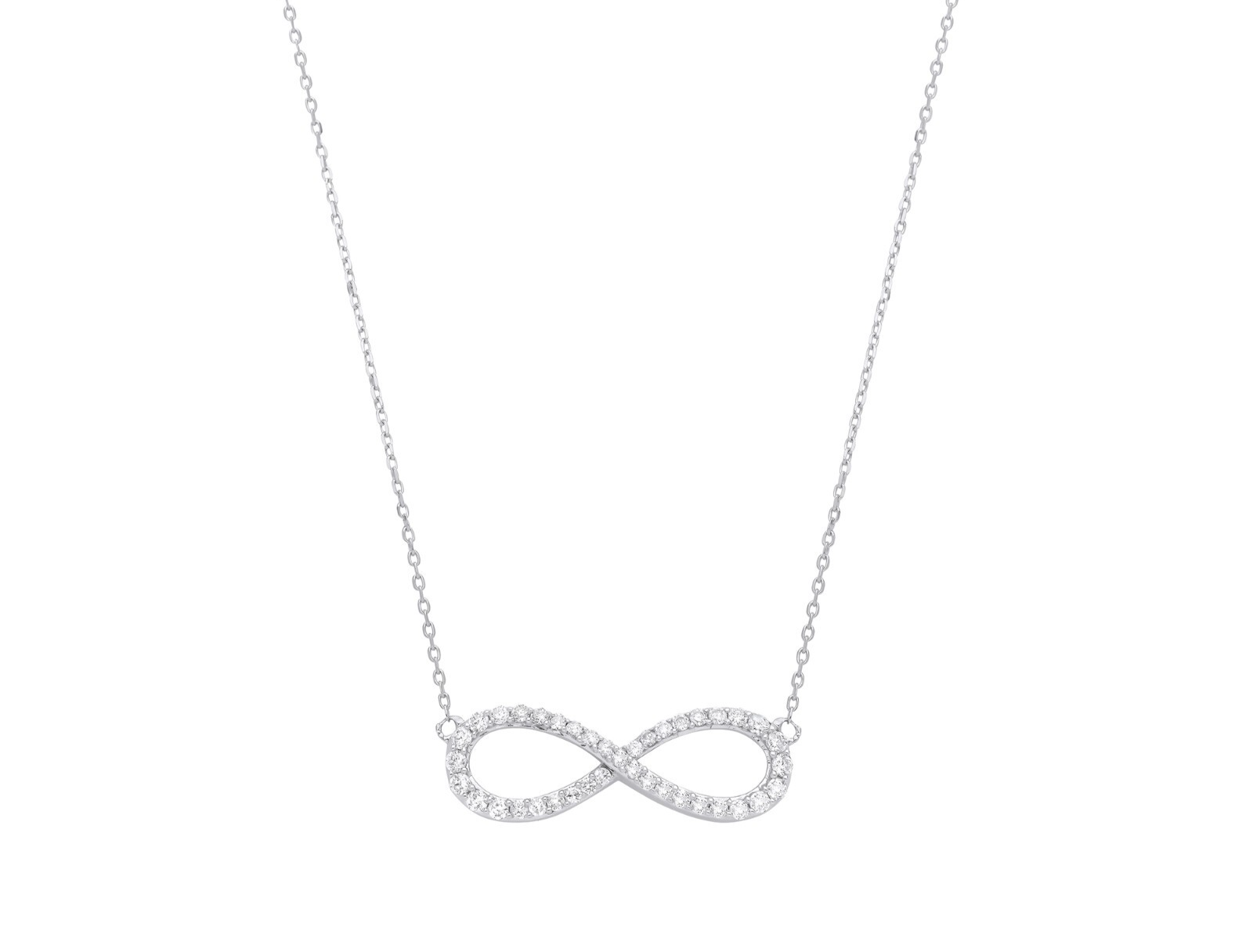 9ct White Gold 0.47ctw Diamond Infinity Necklace (18in/45cm) Chain