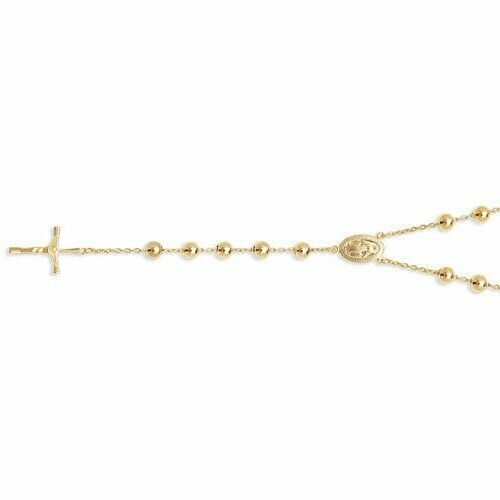 Rosary Beads Yellow Gold Necklace 24 " Hallmarked Catholic Religion