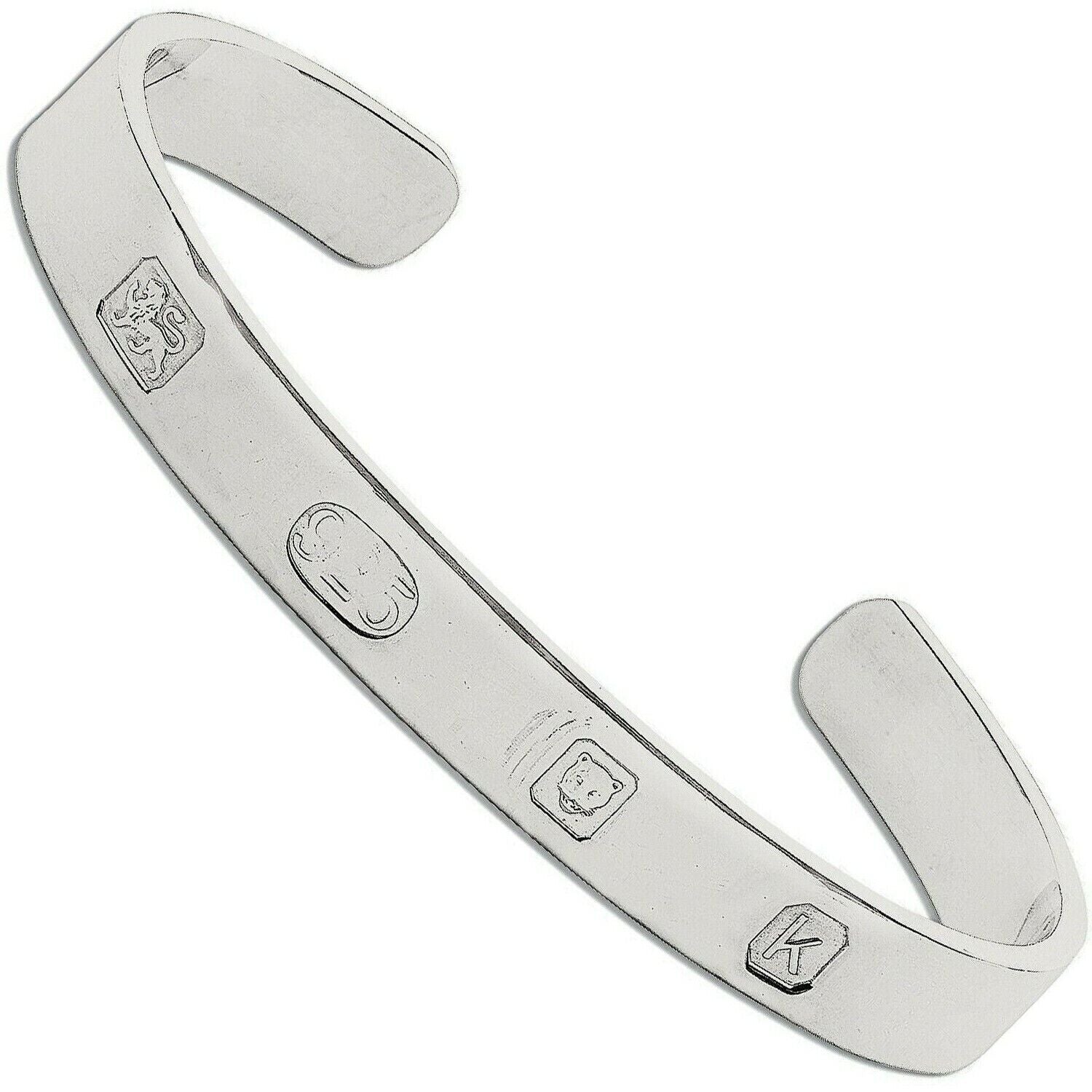 Ladies Silver Hallmark Bangle Solid Full Hallmark British Made Heavy Weight