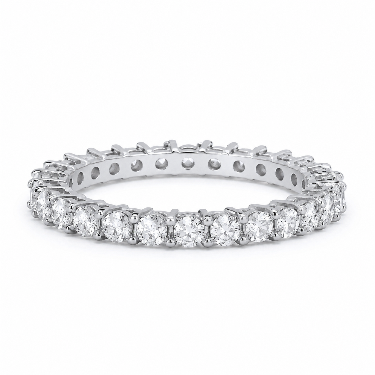 Sterling Silver Full Eternity 3.5mm Band Wedding Ring 925 Hallmark