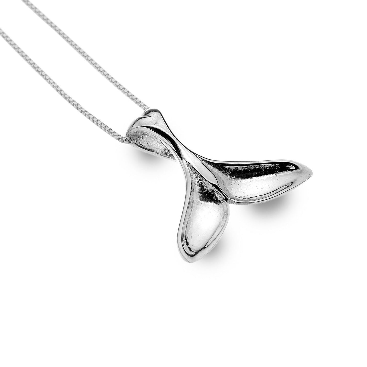 Whales Tail Pendant Necklace Sterling Silver 925 Hallmark All Chain Lengths