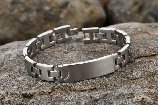 Fred Bennett Stainless Steel ID Bar Bracelet 23cm B5117 Free Engraving