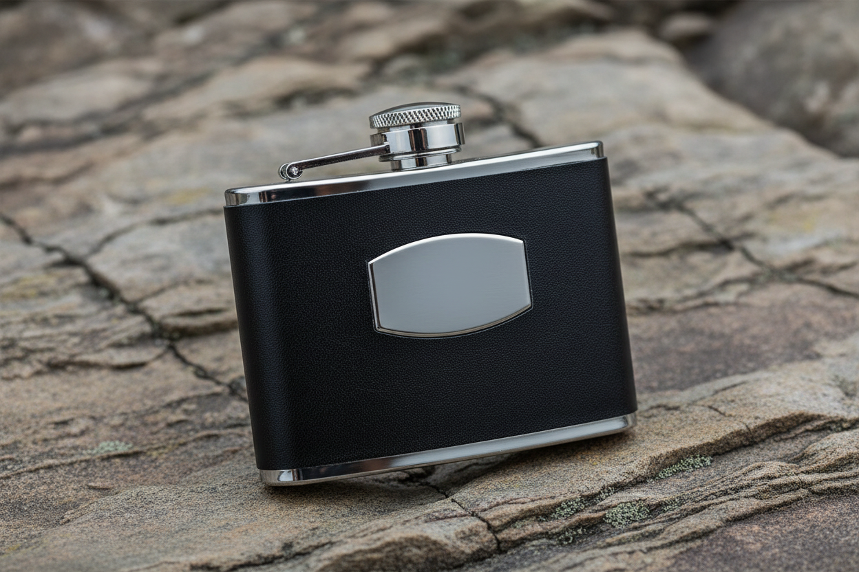 Fred Bennett Leather and Stainless Steel Hip Flask Y425  Free Engraving